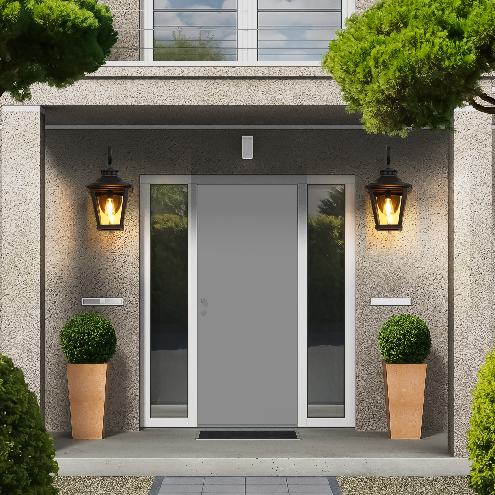 Modern Outdoor Wall Light Black Exterior Sconce Waterproof Garden Lighting - Image 7