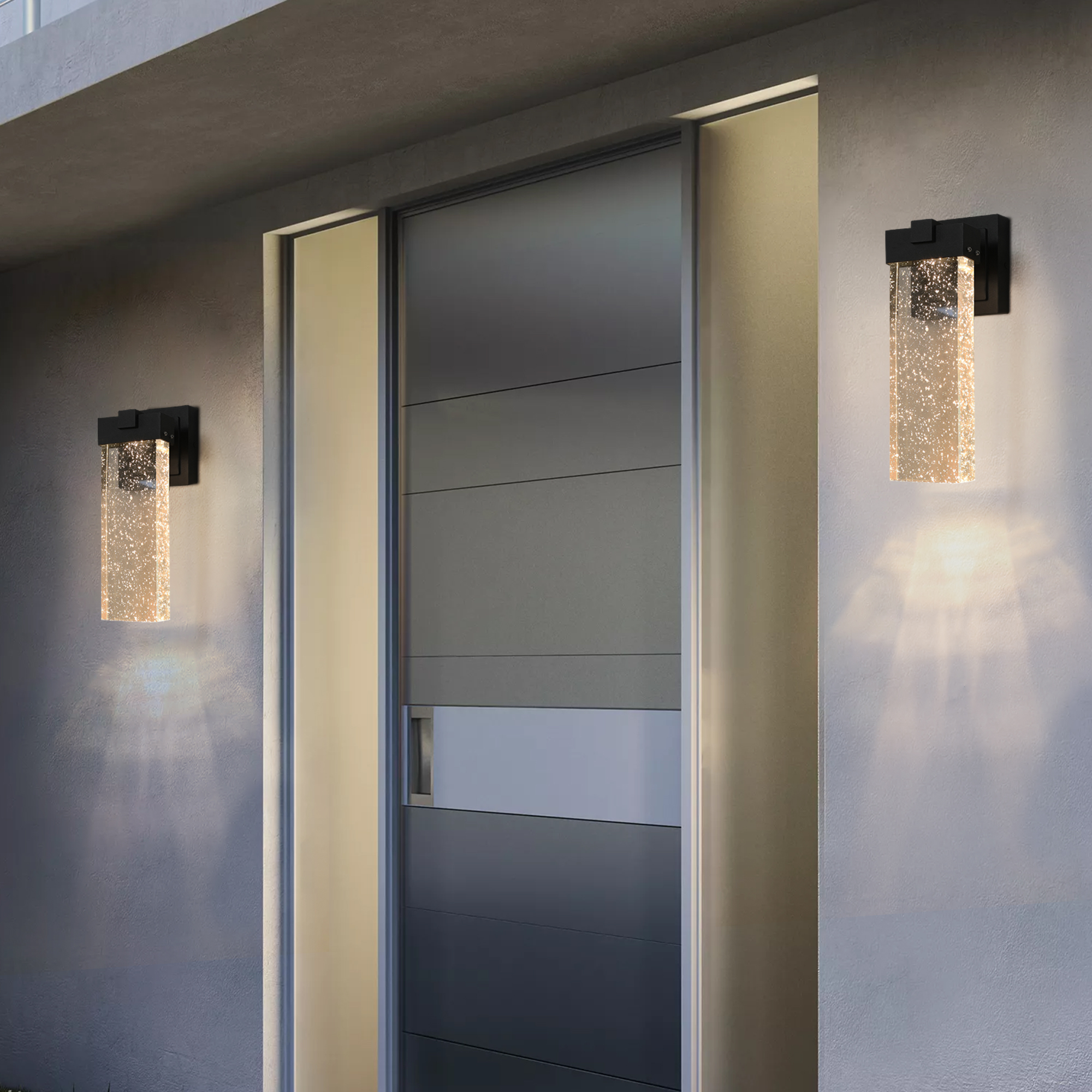 Modern Double LED Outdoor Wall Light Black Waterproof Exterior Sconce - Image 8