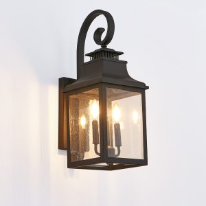 Modern black outdoor wall lantern waterproof exterior wall light