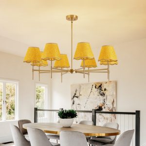 Rectangular Crystal Chandelier – 39 Inch Modern Gold Dining Room Light