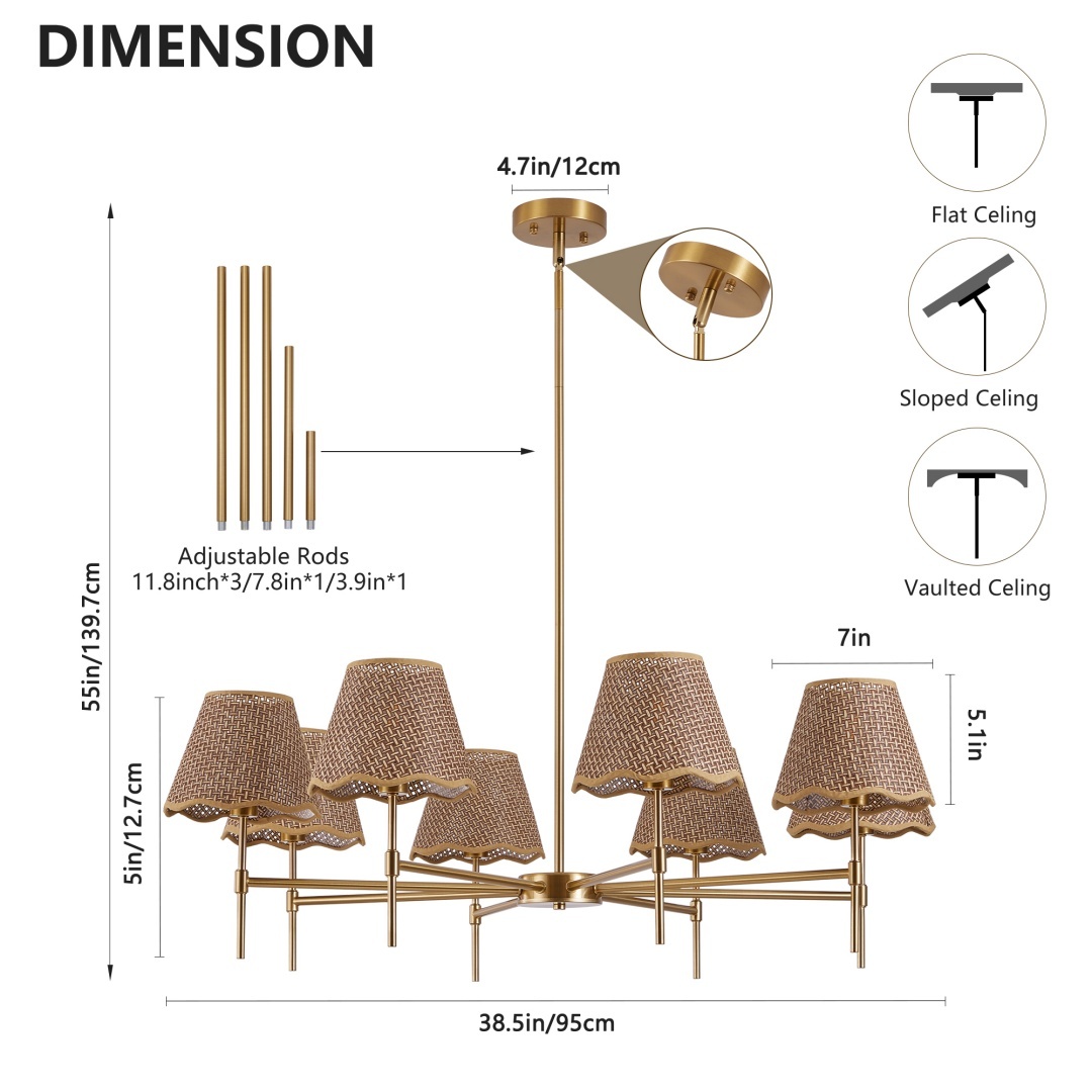 Rectangular Crystal Chandelier – 39 Inch Modern Gold Dining Room Light - Image 2