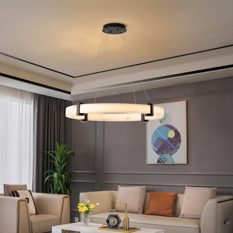 Black Pendant Light – Modern Wrought Iron Kitchen Island Hanging Lamp