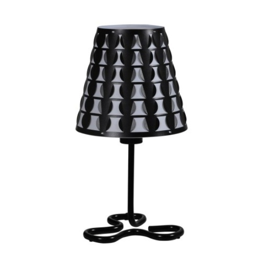 Geometric Table Lamp – Black Metal Accent Lamp - Image 3