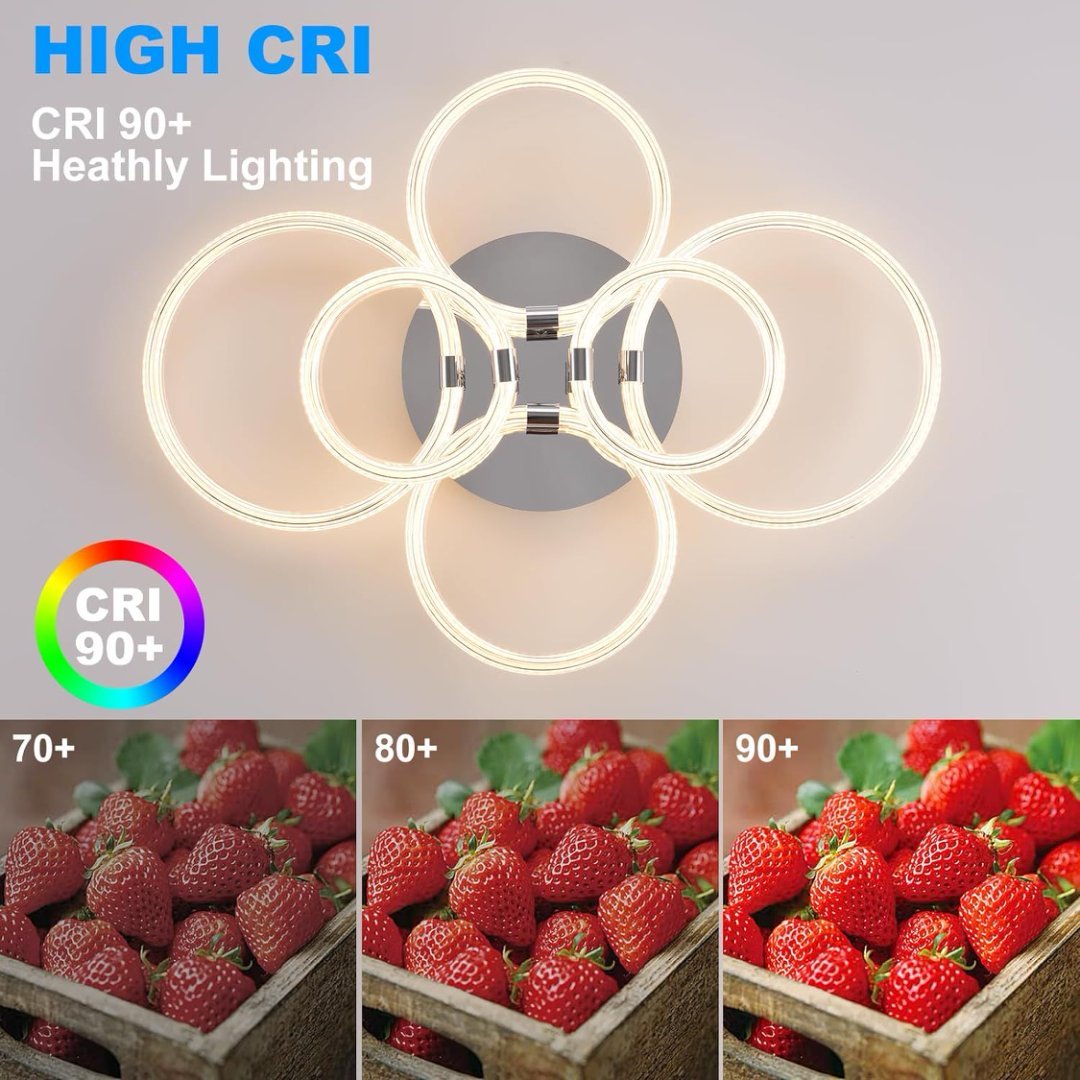 LED Flush Mount Ceiling Light with Dimmable Remote Control - Image 9