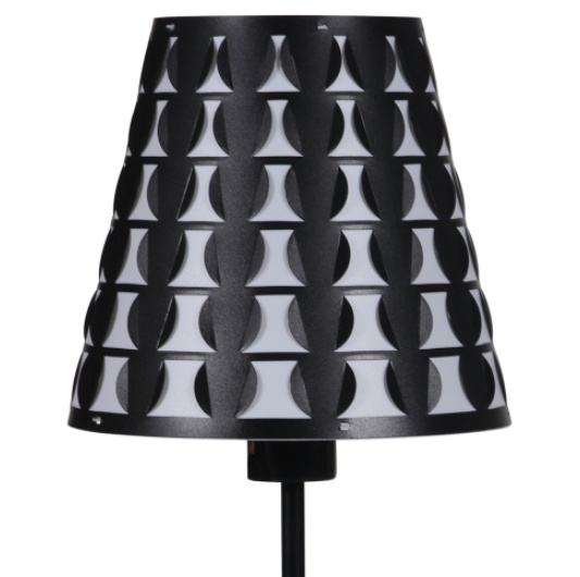 Geometric Table Lamp – Black Metal Accent Lamp - Image 2