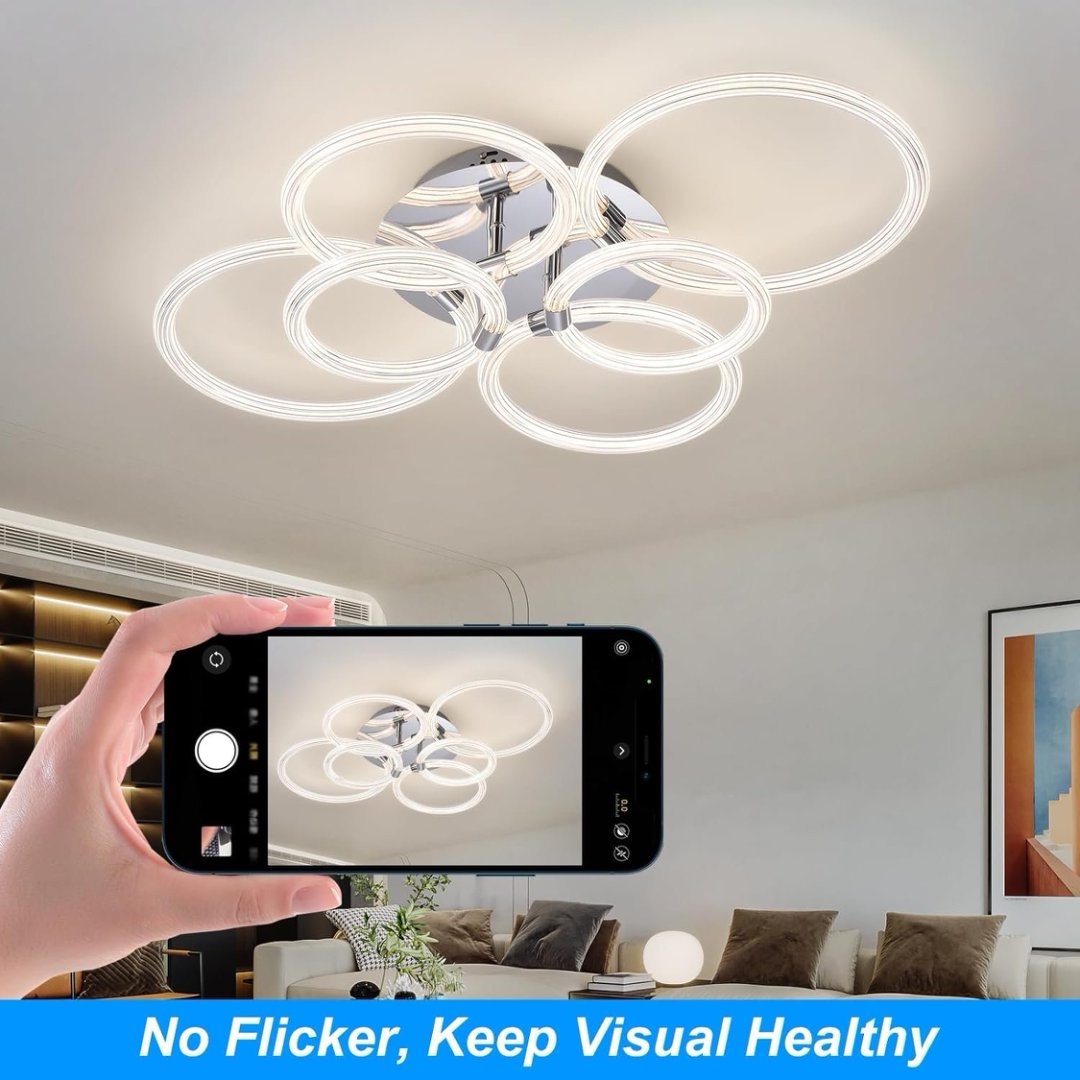 LED Flush Mount Ceiling Light with Dimmable Remote Control - Image 3