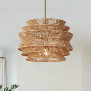 Rattan Pendant Light – Woven Hanging Light for Dining Room