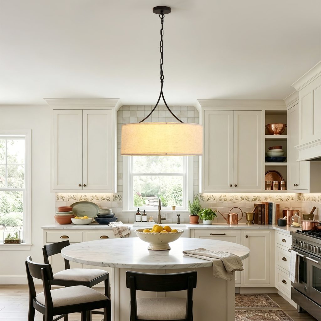 Rattan Pendant Light – 23.62 Inch Boho Woven Chandelier with 3 Lights