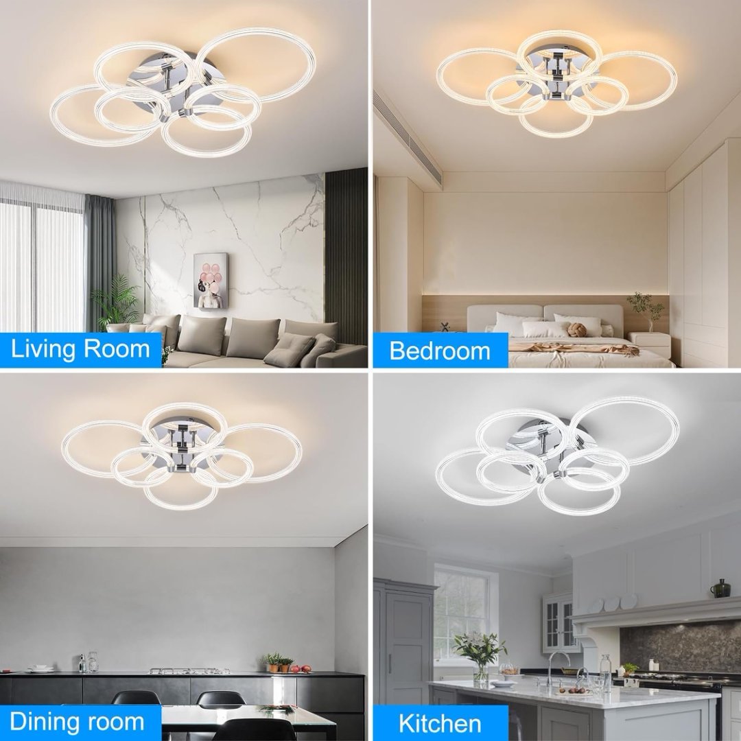 LED Flush Mount Ceiling Light with Dimmable Remote Control - Image 8