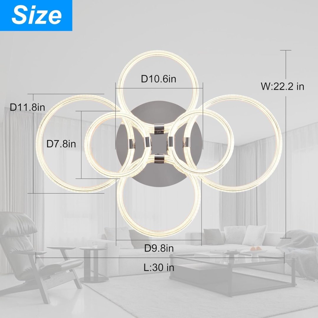 LED Flush Mount Ceiling Light with Dimmable Remote Control - Image 7