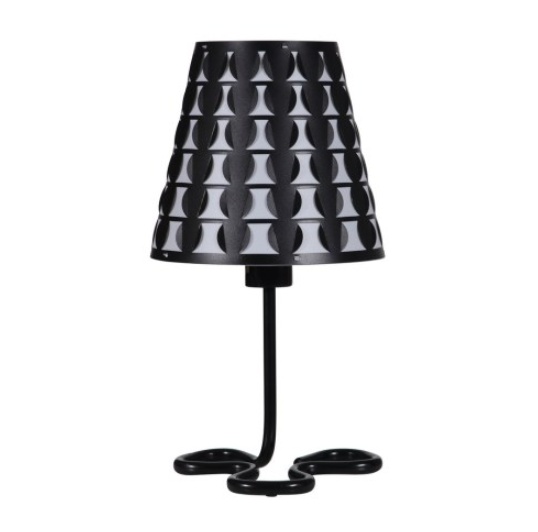 Geometric Table Lamp – Black Metal Accent Lamp - Image 5
