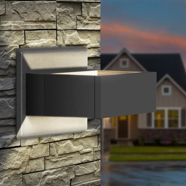 Outdoor Up Down Wall Light – Modern Black Wall Sconce