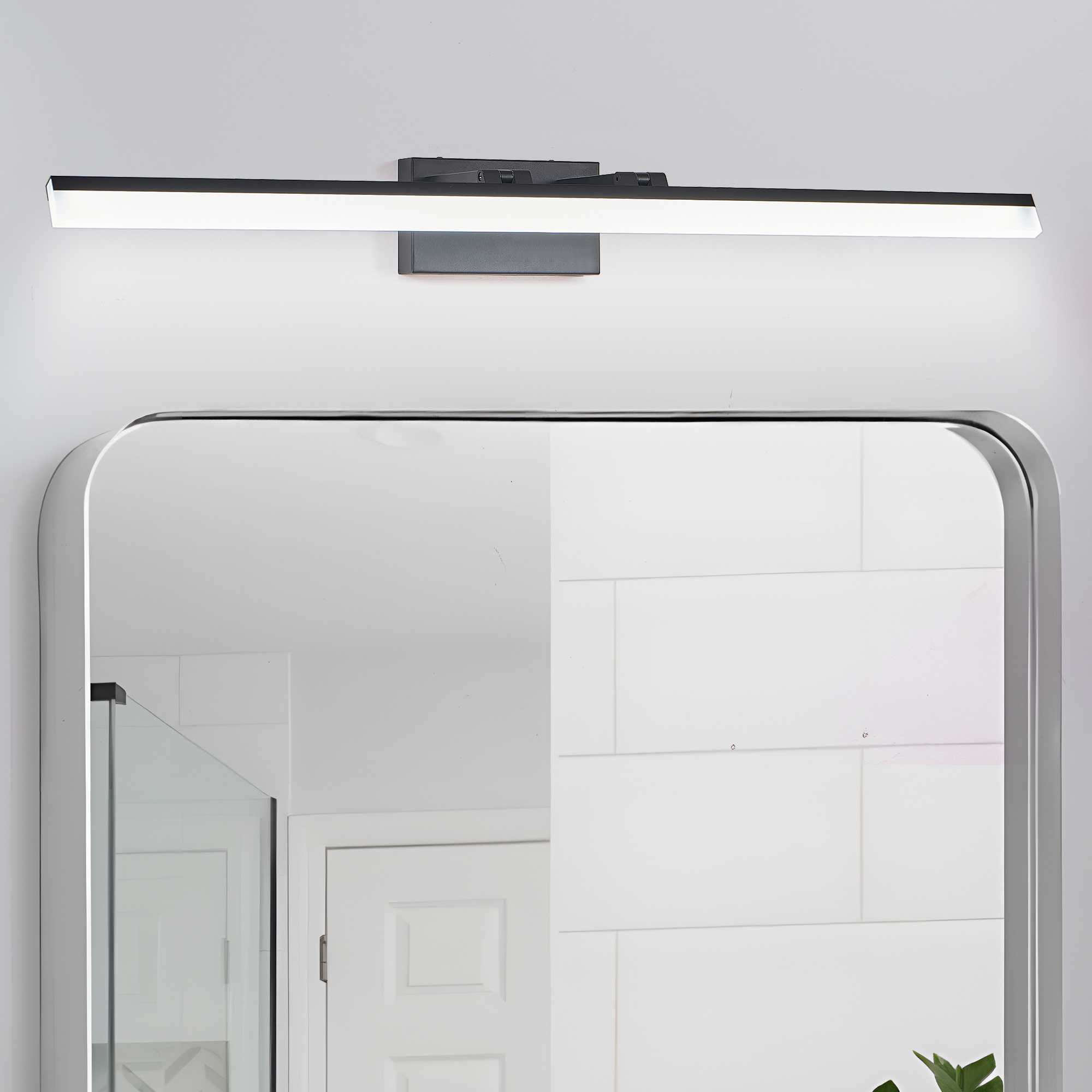 49 Inch LED Bathroom Vanity Light – Modern Black Mirror Wall Light - Image 8