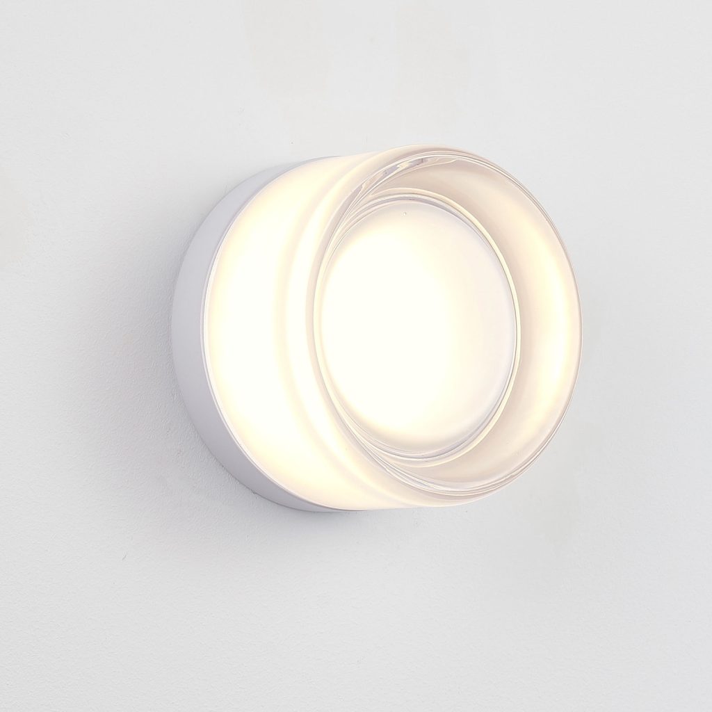 Round LED Wall Sconce – White Glass Wall Light