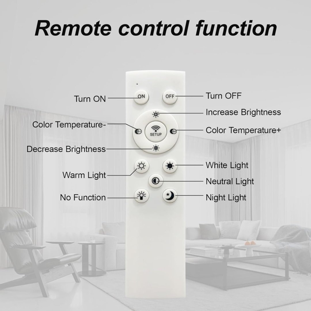 LED Flush Mount Ceiling Light with Dimmable Remote Control - Image 4