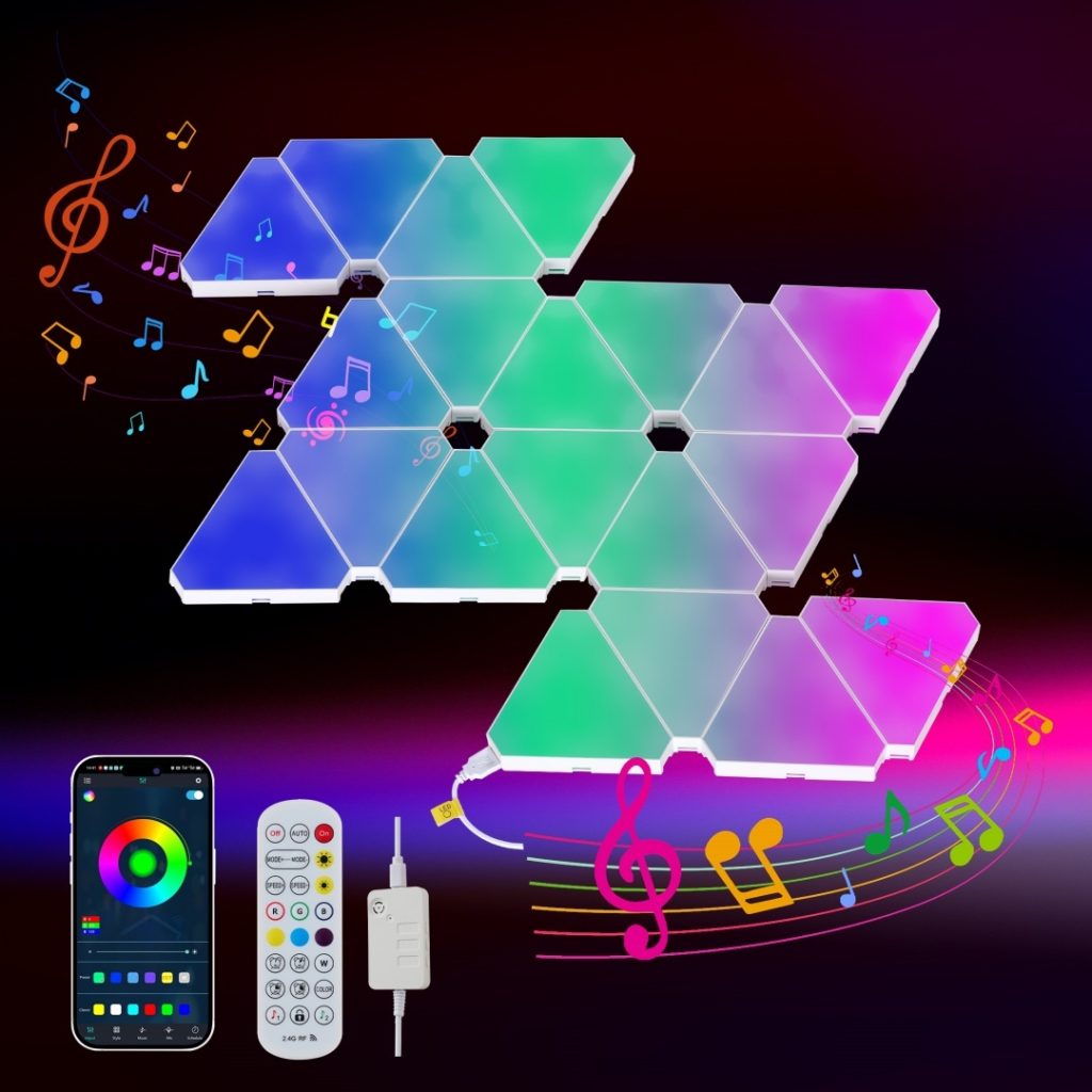 RGB Hexagon Wall Lights – Smart LED Gaming Room Lights