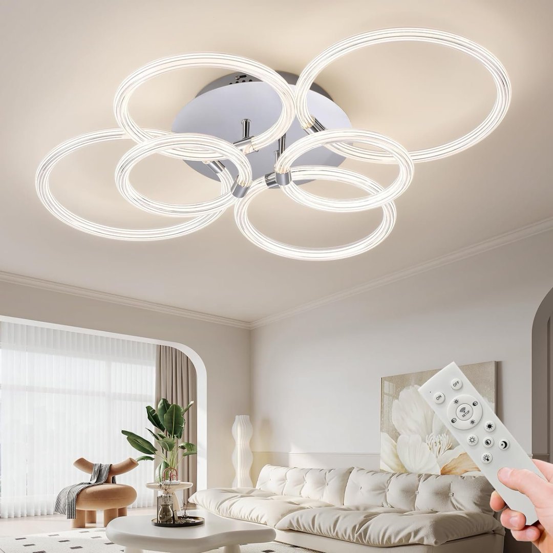 LED Flush Mount Ceiling Light with Dimmable Remote Control