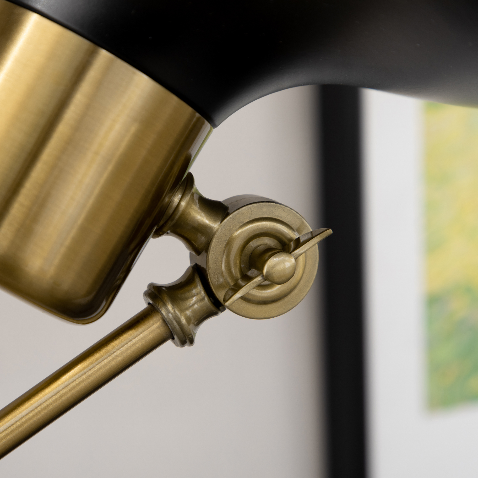 Adjustable Floor Lamp – Black & Gold Swing Arm Standing Lamp - Image 6
