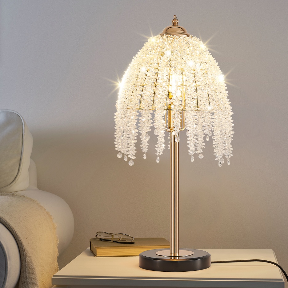 Crystal Table Lamp – Gold Bedside Lamp with Crystal Shade - Image 7