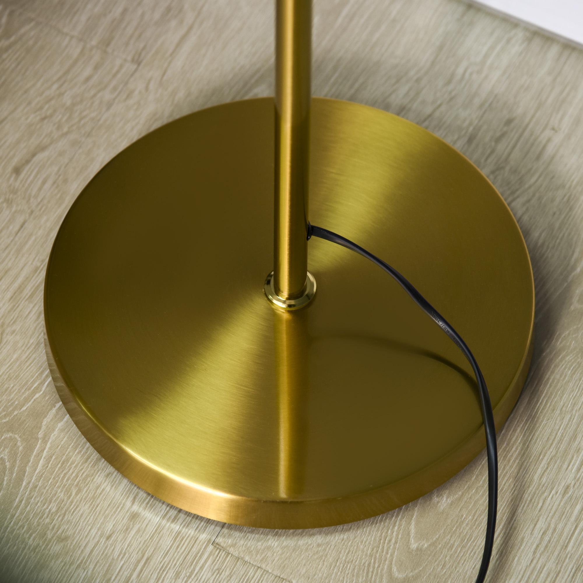 3-Light Floor Lamp – Gold Standing Lamp with Glass Shades - Image 3